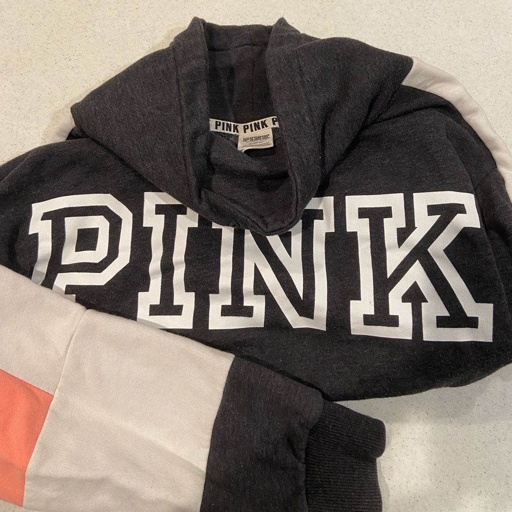 PINK mock hood sweatshirt